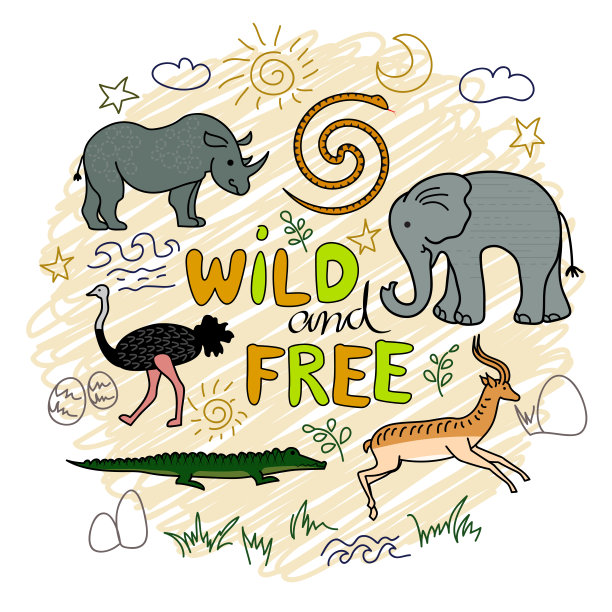 非洲的动植物。狩猎动物模式图片下载