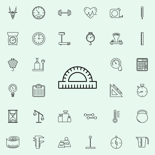 量角器图标。测量仪器图标通用设置为网络和移动图片下载