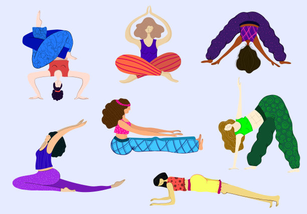 瑜伽的女孩向量图片下载