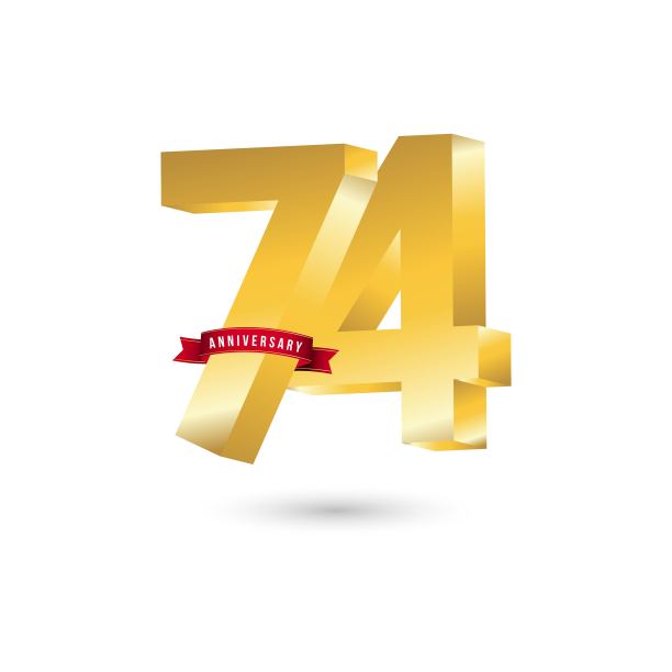 74周年矢量模板设计插图图片下载