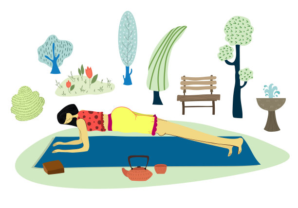 瑜伽女孩矢量图片下载