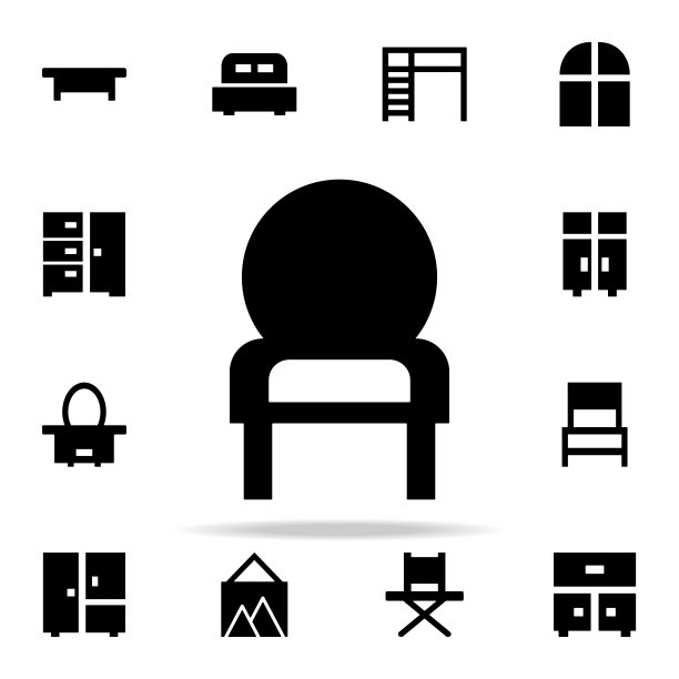 镜像与镜像字形图标。家具图标普遍设置为网络和移动图片下载