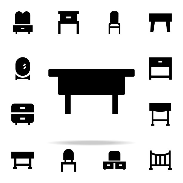 表符号图标。家具图标普遍设置为网络和移动图片下载