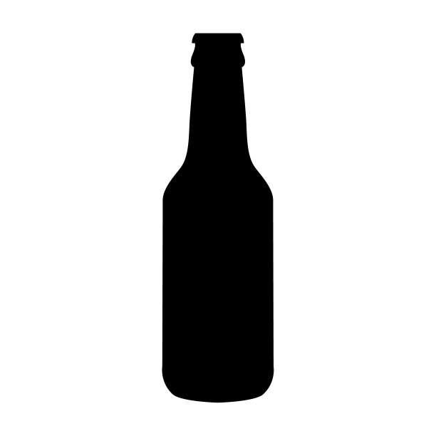 白色背景上的扁啤酒瓶图标图片下载