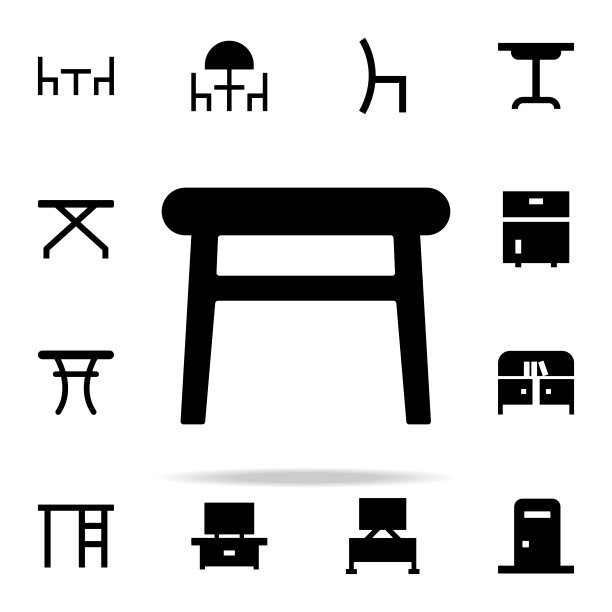 凳子字形图标。家具图标普遍设置为网络和移动图片下载