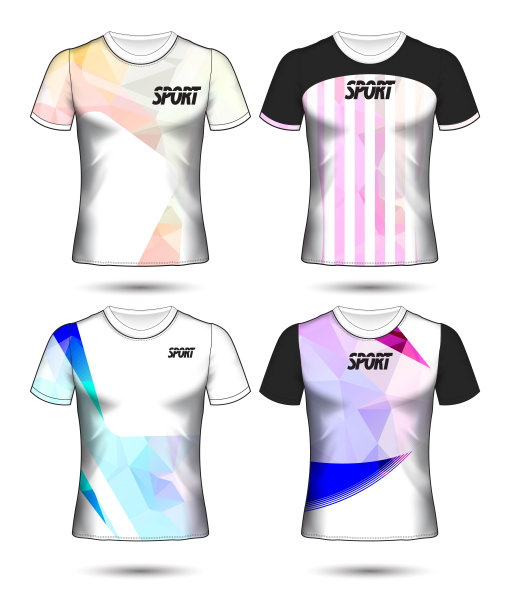 一套足球或足球球衣模板t恤风格，设计你的足球俱乐部矢量插图图片下载