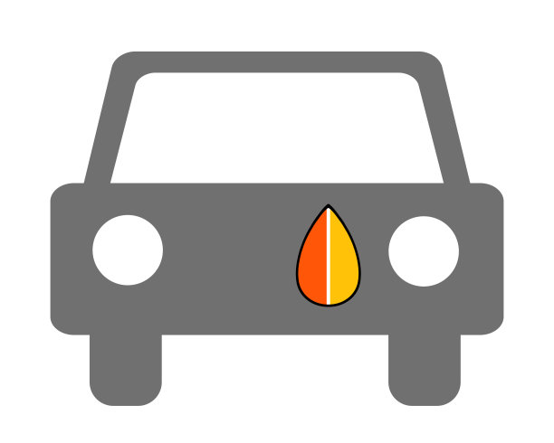 有彩色叶子标记的汽车。图片下载