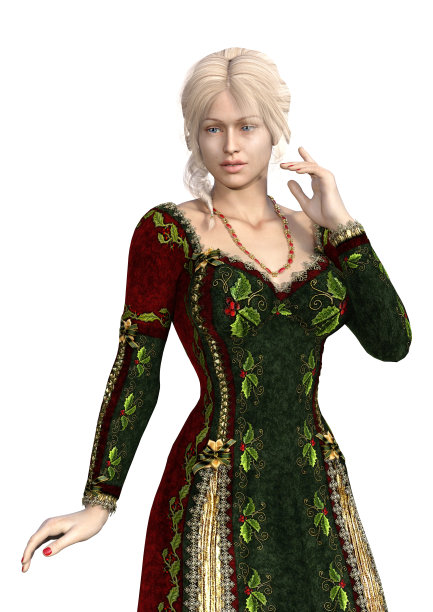 3D插图美丽的童话公主在白色图片下载