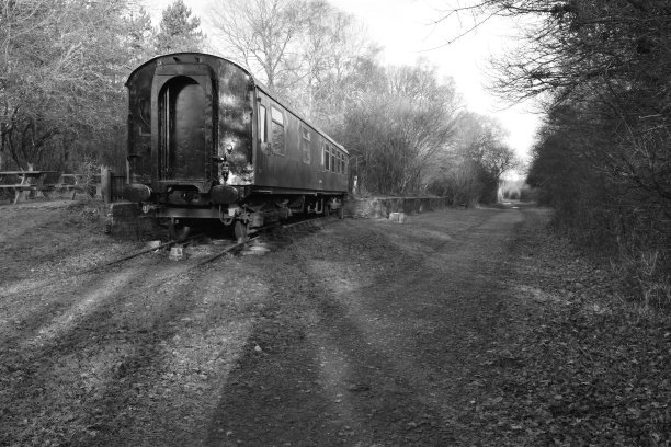 旧的南方铁路车厢在西格林斯塔德站图片下载