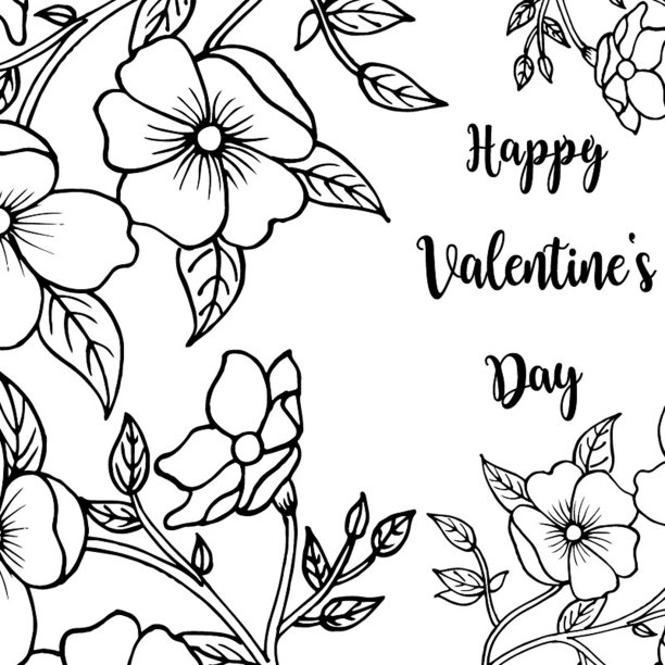 情人节手绘花卉背景图片下载