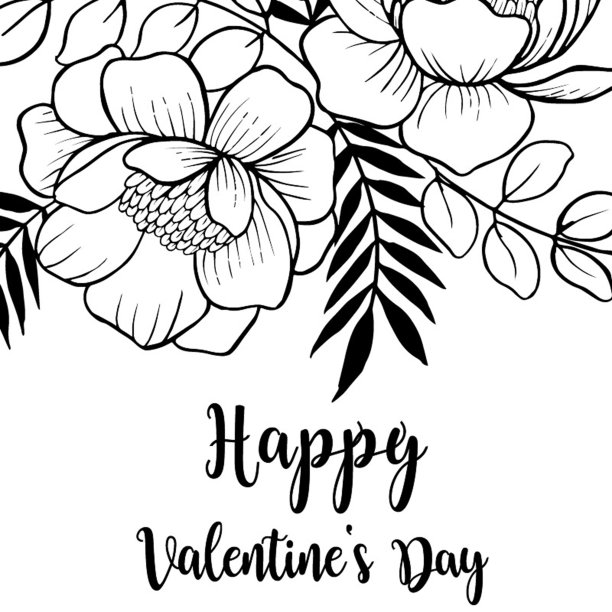 情人节手绘花卉背景图片下载