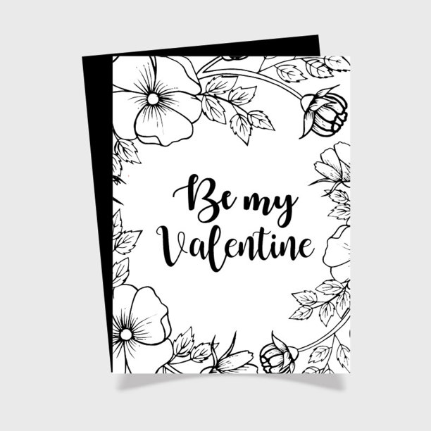 情人节手绘花卉卡片图片下载