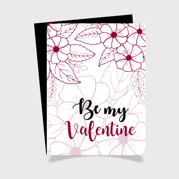 情人节手绘花卉卡片图片下载