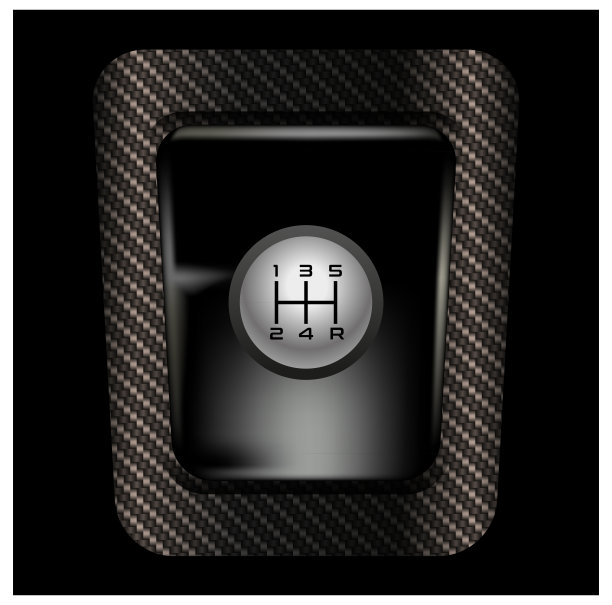 汽车变速器，变速杆在碳背景上图片下载