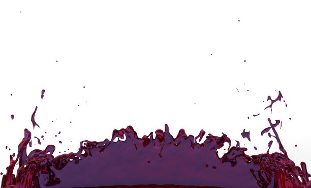 红色果汁飞溅水果紫色液体飞溅3D插图图片下载