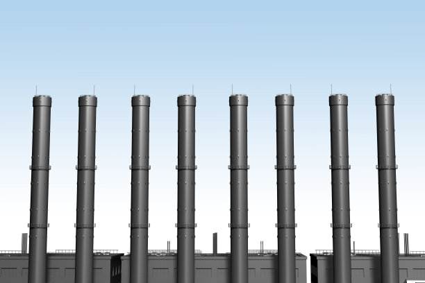 黑色的烟斗，没有烟雾，天空晴朗图片下载