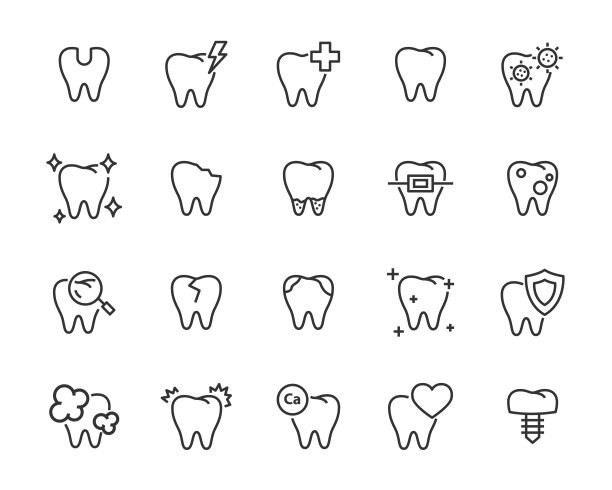 套牙图标，如牙、牙、刷、口、口、痛图片下载
