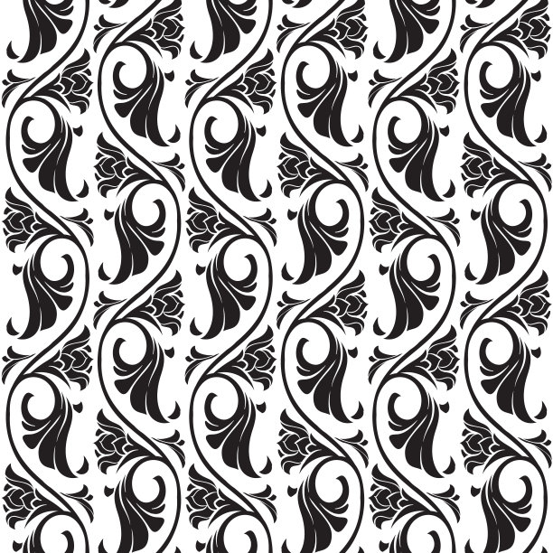 哥特式玫瑰花形无缝图案。素材图片