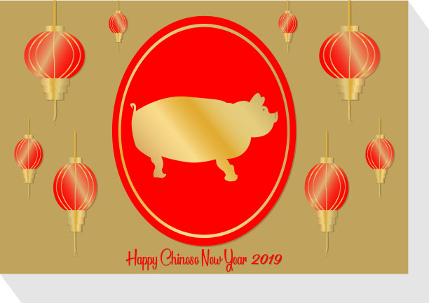 2019新年快乐!中国新年。猪年到了图片下载