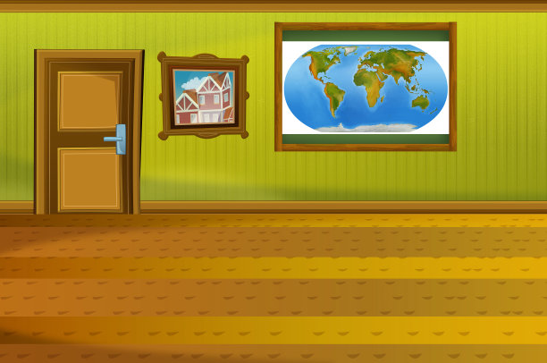 房子室内-大厅的卡通场景图片下载