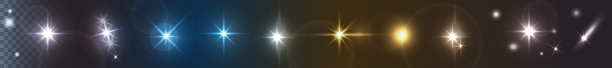 矢量灯，星星或相机镜头效果在黑暗的背景图片下载