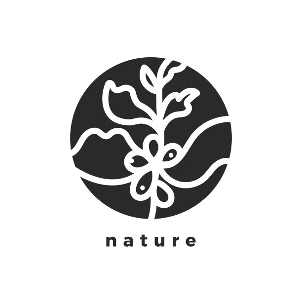 矢量艺术线符号热带咖啡树生物标签图片下载