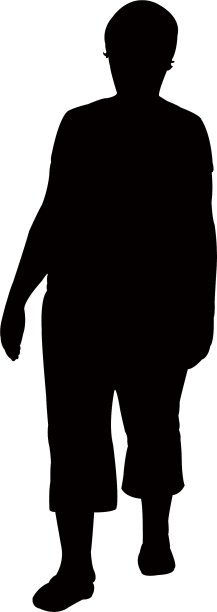 一个行走的女人身体轮廓矢量图片下载
