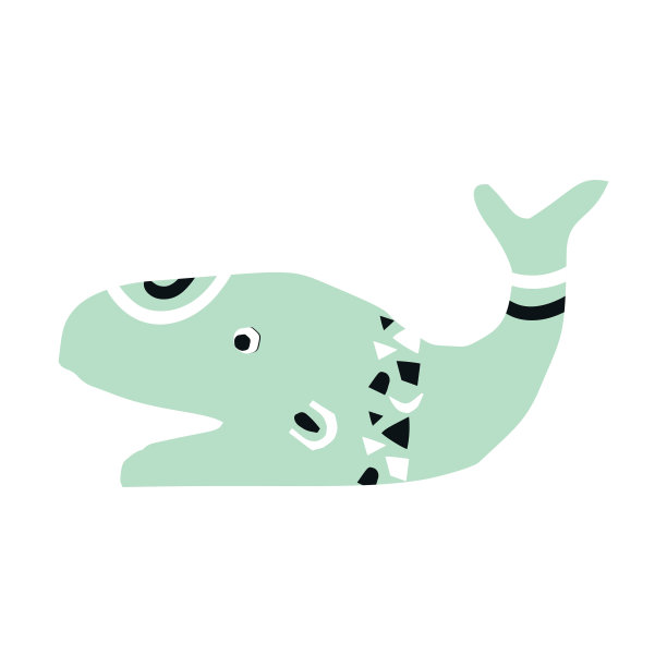 暑期儿童海报与鲸鱼鱼剪纸。矢量图图片下载