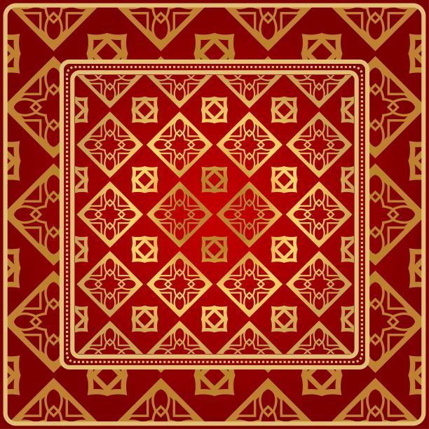 时尚设计与几何图案印花。矢量插图。采购产品现代室内设计，时尚纺织品印花，壁纸。红色，金色图片下载