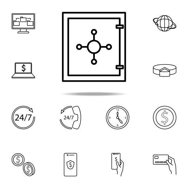 安全的图标。移动银行图标普遍设置为网络和移动图片下载