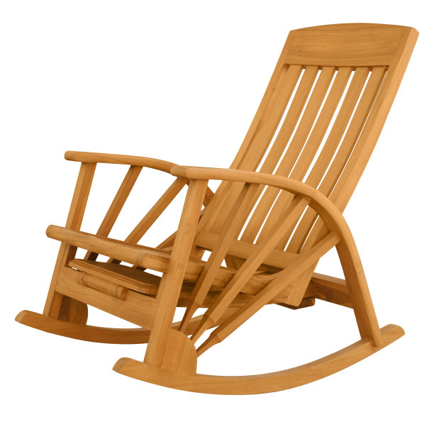 木制的棕色摇椅孤立在白色背景上图片下载