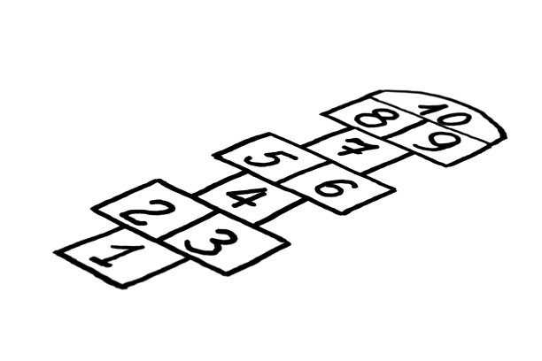 跳房子游戏，用黑色记号笔在一个角上画图片下载