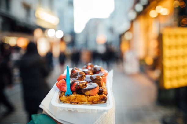 布鲁塞尔著名的比利时华夫饼图片下载