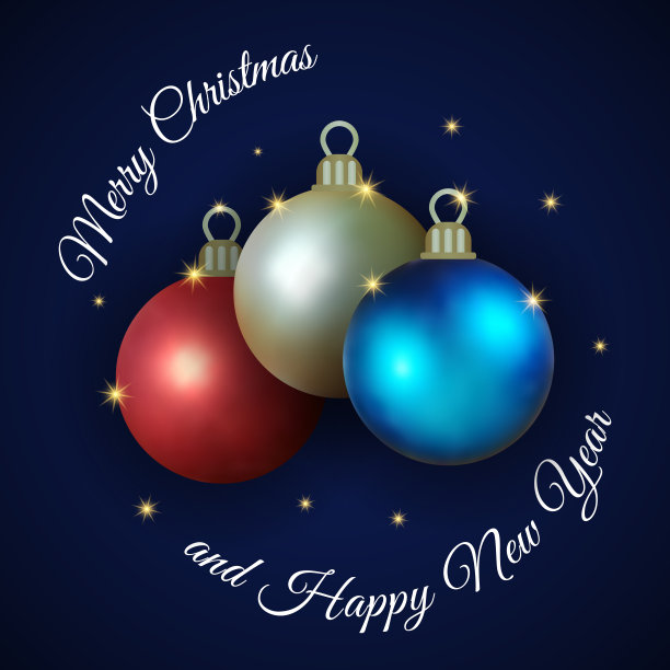 三个现实新年球图片下载