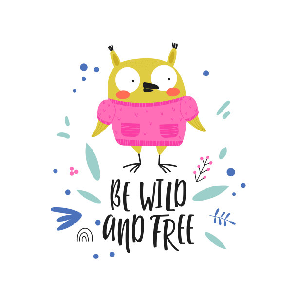 卡通猫头鹰儿童插画图片下载