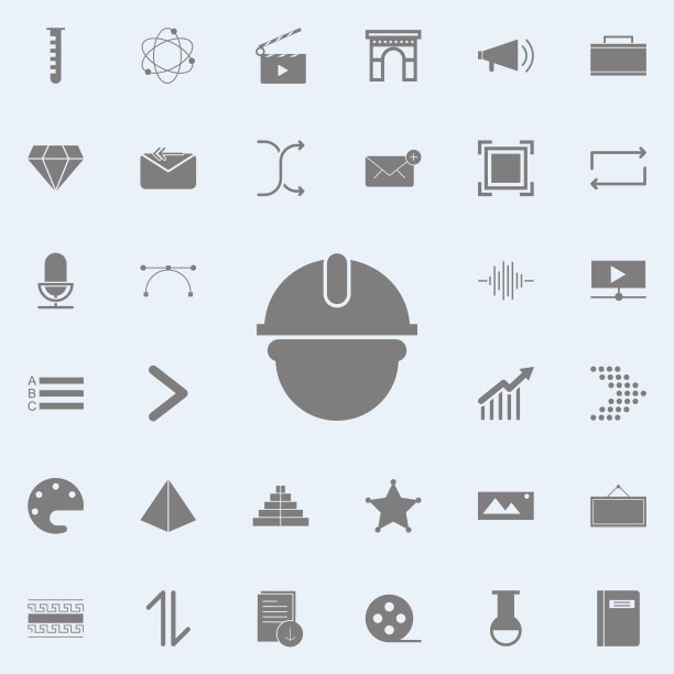 戴着头盔的建筑工人。网页图标通用设置为网页和移动图片下载