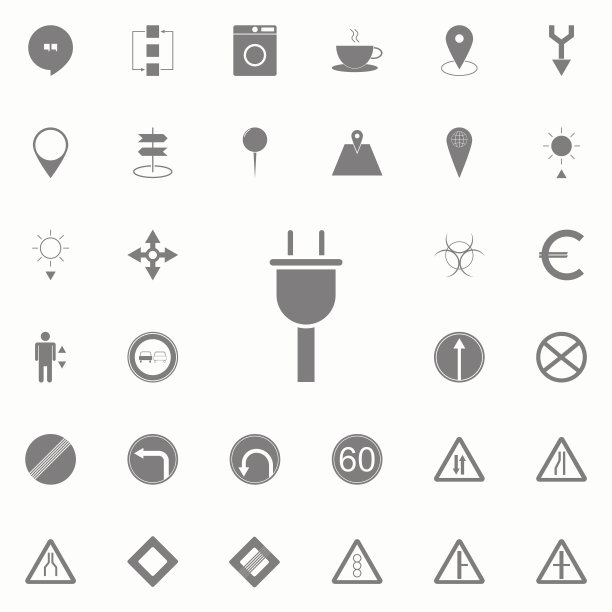 插头图标。网页图标通用设置为网页和移动图片下载