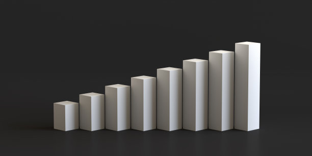 白色的立方体讲台踏在空白的墙壁背景上。3 d渲染。图片下载