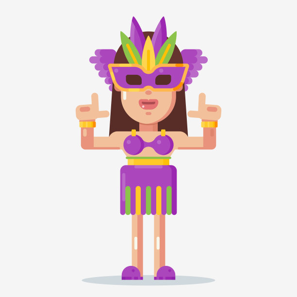 身着奇装异服的女子用手指枪摆姿势庆祝狂欢节图片下载