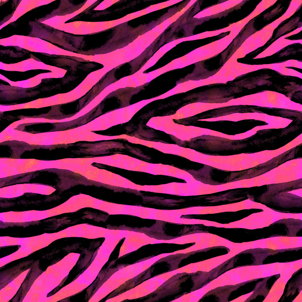 抽象红色，粉色和黑色斑马条纹纹理无缝图案背景图片下载