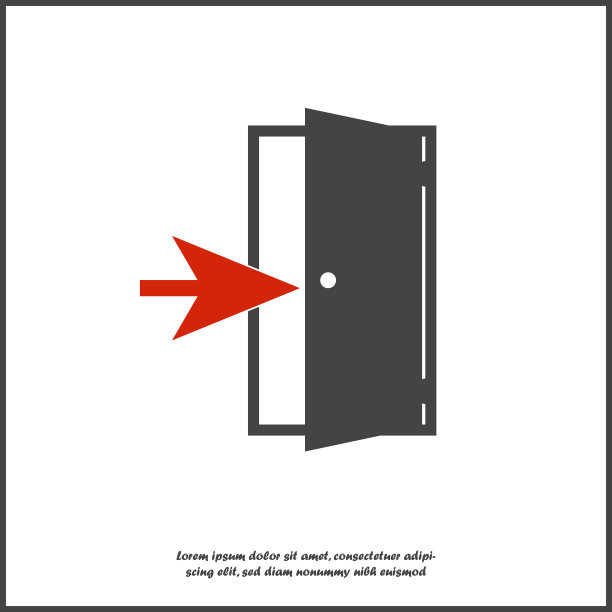 向量输入图标。在白色孤立背景上指示入口方向的图标。图片下载