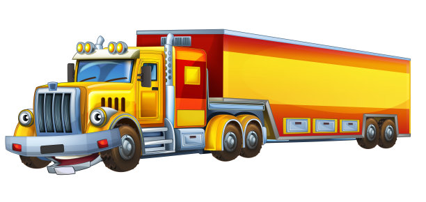 卡通快乐货车拖车图片下载