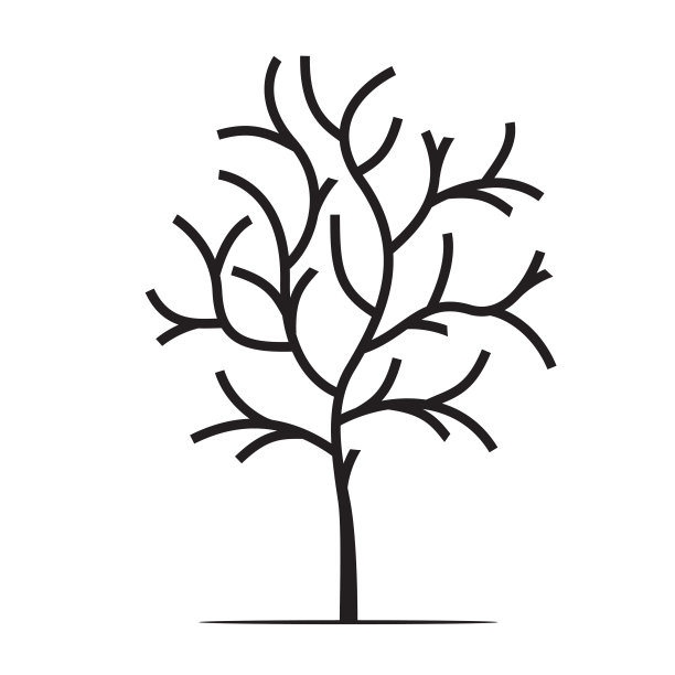 树的黑色形状。矢量插图。植物在花园。图片下载