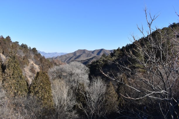 在中国北京附近的金山岭长城的山区景观图片下载