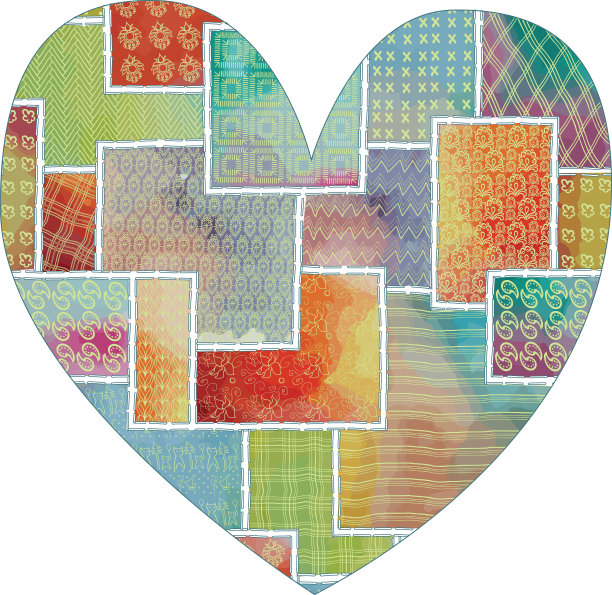 心形卷轴图案图片下载