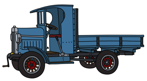 复古蓝色卡车图片下载