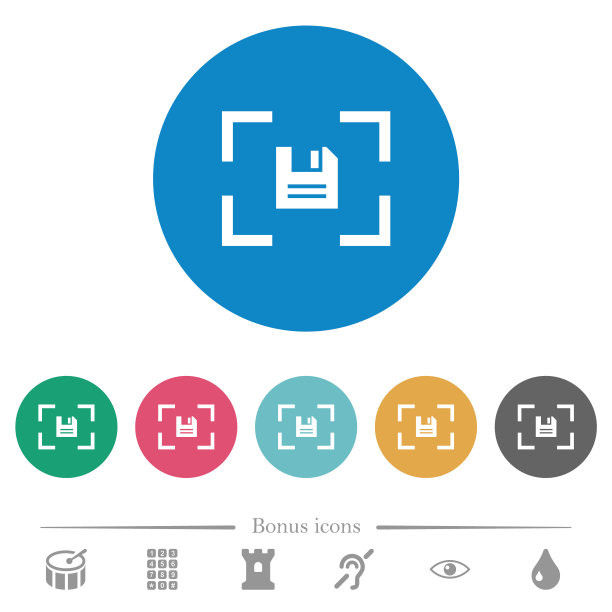 相机保存图像平面圆形图标图片下载