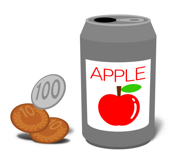 罐装果汁和钞票图片下载