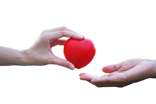 朋友的手给红心鼓励白底失败者图片下载