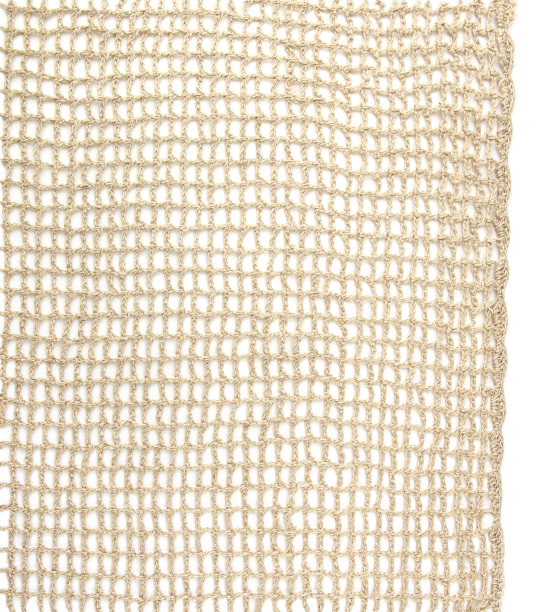 亚麻线在白色背景上孤立的针织图案。图片下载